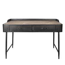 Kovový psací stůl s dřevěnou deskou