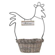 Ratanový košík v kovovém rámu CHICKEN