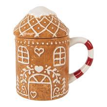 Keramický hrnek s víčkem GINGERBREAD HOUSE
