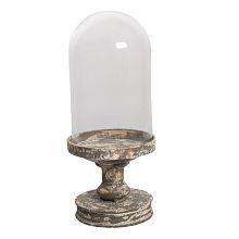 Skleněný poklop s kovovým podnosem