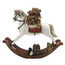 Dekorativní figurka medvídků na houpacím koníkovi