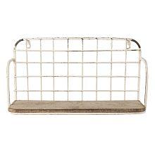 Nástěnná police dřevo a kov