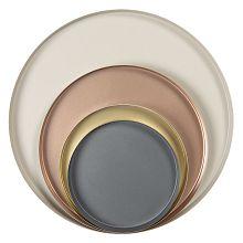 Sada čtyř dekorativních kovových tácků Ø 40*3 / Ø 30*3 / Ø 23*3 / Ø 20*3 cm